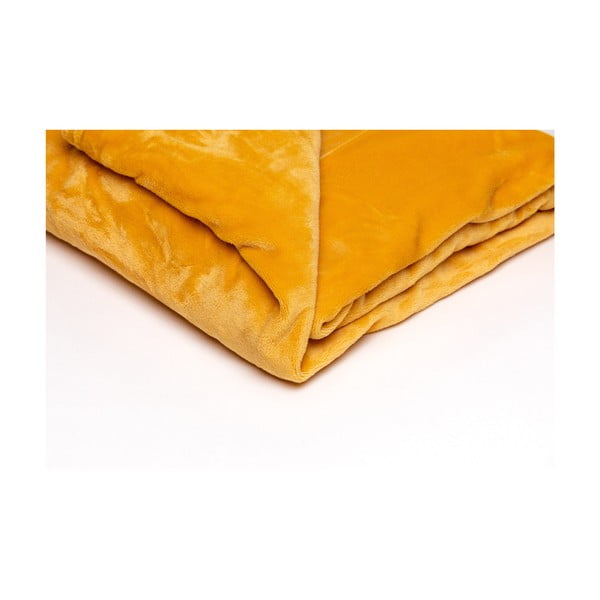 Medově žlutá mikroplyšová deka My House, 150 x 200 cm-image-1