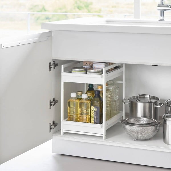 Bílá kovová přídavná polička 30x42 cm Tower – YAMAZAKI-image-1