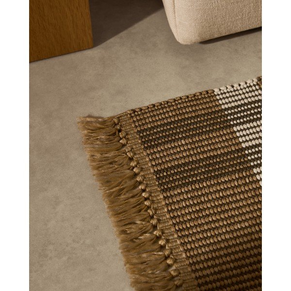 Béžový oboustranný/ručně tkaný koberec 60x90 cm Barani – Kave Home-image-2