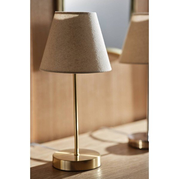 Béžová/v mosazné barvě látková stolní lampa (výška 39 cm) Lasse – Jotex-image-2