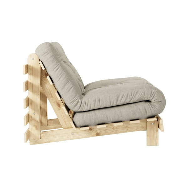 Šedobéžové rozkládací lněné křeslo Roots – Karup Design-image-4