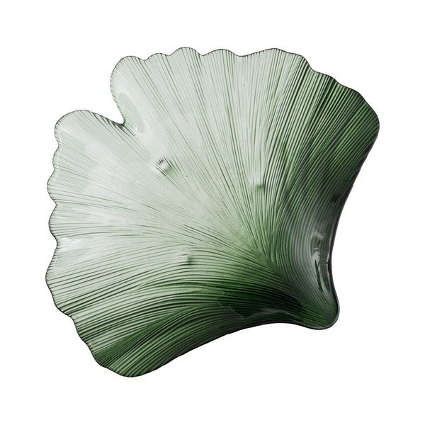 Skleněný dekorační tác 31x33 cm Gingko – Ixia