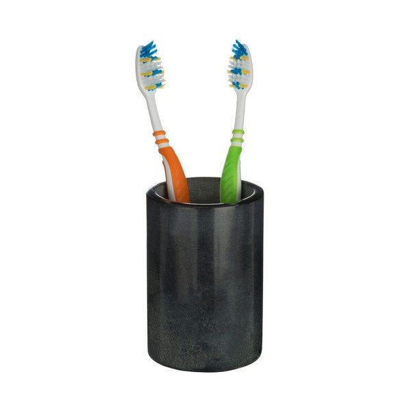 Tmavě šedý kamenný kelímek na zubní kartáčky Kamal – Premier Housewares-image-2