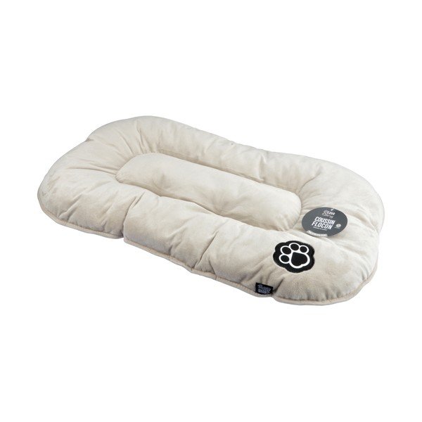 Béžový semišový pelíšek pro psa 107x62 cm Flakes – Love Story