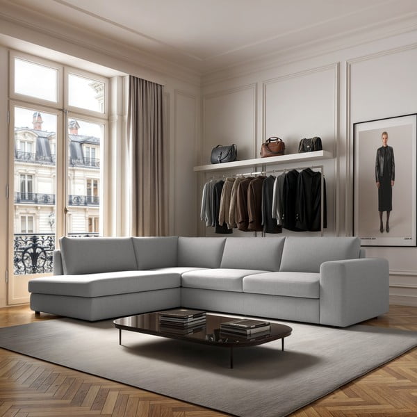 Světle šedá rohová pohovka (levý roh/do L) Baga – Rodier-image-1