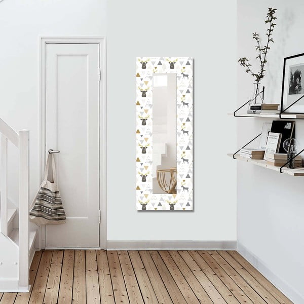 Nástěnné zrcadlo s dřevěným rámem 40x120 cm – Wallity-image-1