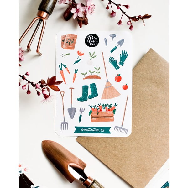 Arch vinylových samolepek s motivem Zahradnice Printintin, 10,5 cm x 14,5 cm-image-1