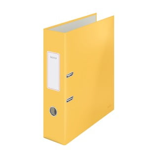Žlutý pákový pořadač s hebkým povrchem Leitz Cosy, A4