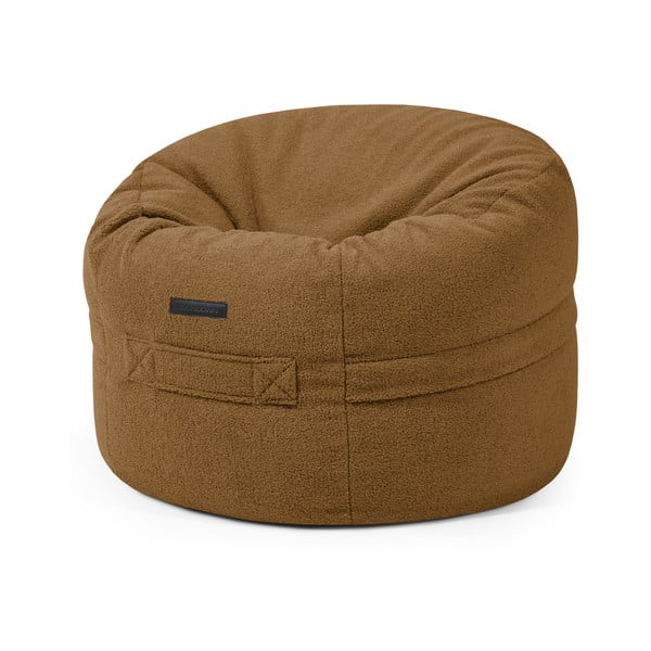 Hnědý dětský sedací vak z textilie bouclé Roll 80 – SLOWDOWN