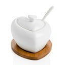 Porcelánová cukřenka se lžičkou a bambusovým podtáckem Brandani Heart