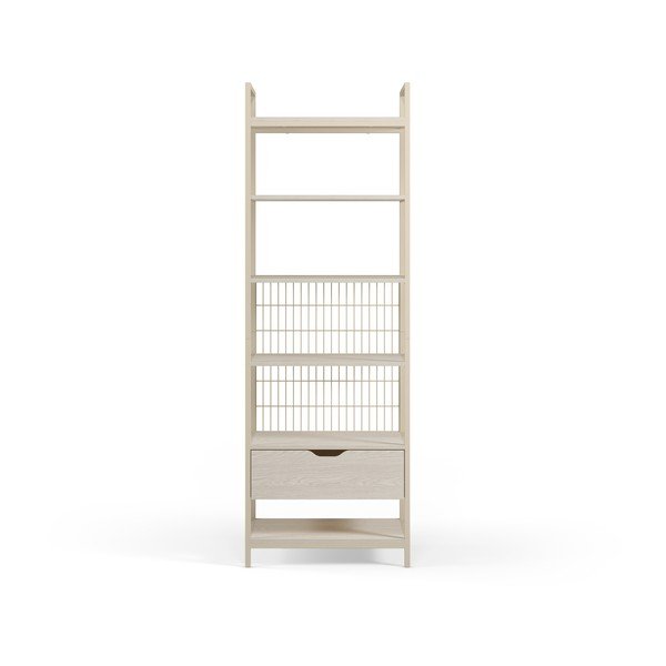 Krémová ocelová knihovna 60x179,5x40 cm Amara – Marckeric-image-4