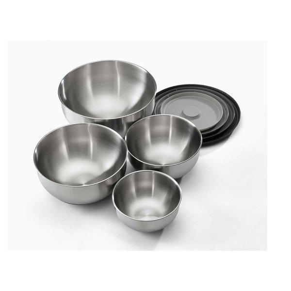 Nerezové mísy v sadě 4 ks ve stříbrné barvě ø 28,5 cm Nest Prep&Store – Joseph Joseph-image-3