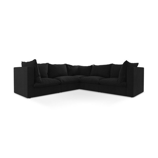 Černá rohová pohovka Manao – Makamii