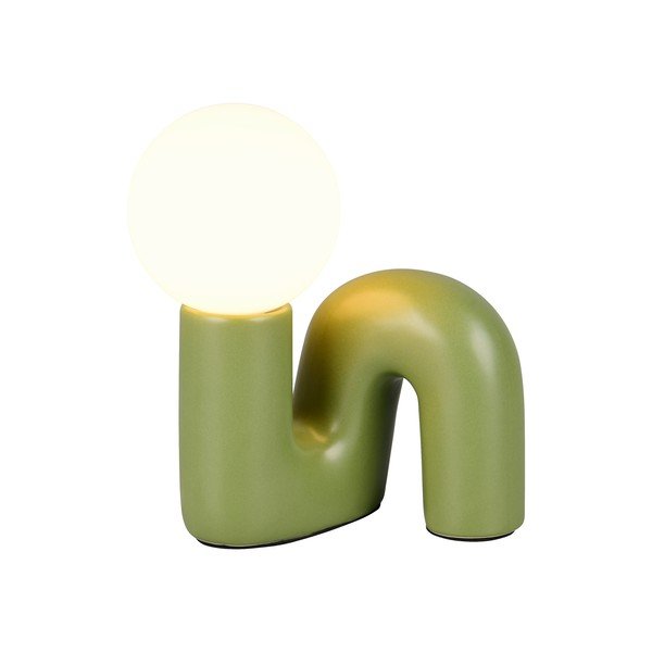 Zelená keramická stolní lampa (výška 21,5 cm) Quinn – Reality-image-3