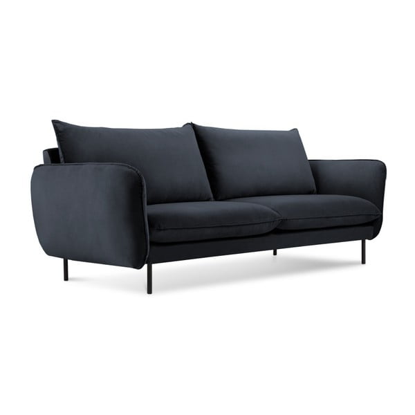 Tmavě modrá sametová pohovka Cosmopolitan Design Vienna, 160 cm