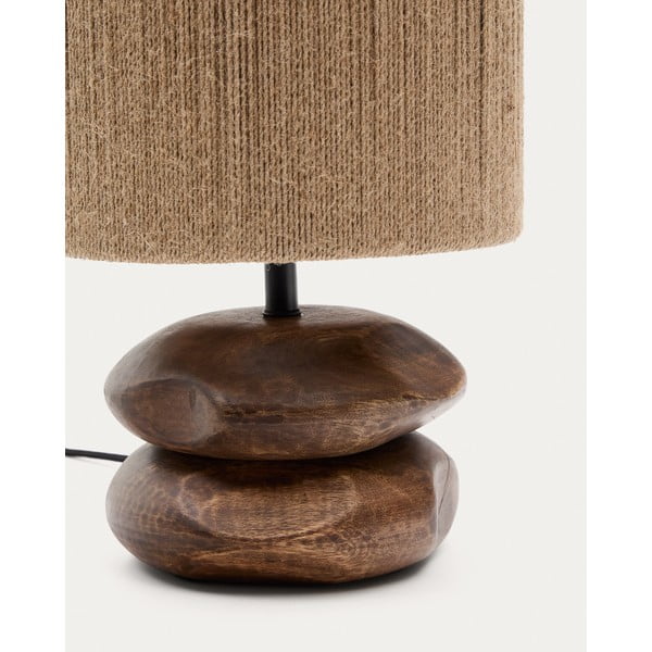 Stolní lampa v tmavě přírodní barvě z masivu akácie (výška 43 cm) Kor – Kave Home-image-3
