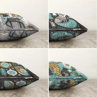 Sada 4 povlaků na polštáře Minimalist Cushion Covers Winter Forest, 55 x 55 cm