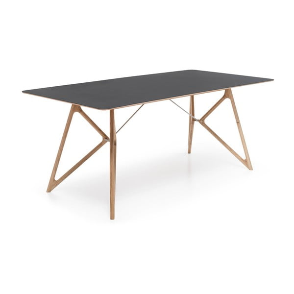 Dubový jídelní stůl Tink Linoleum Gazzda, 160cm, černý