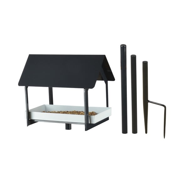 Antracitová kovová ptačí budka se zápichem Esschert Design, výška 126 cm-image-2