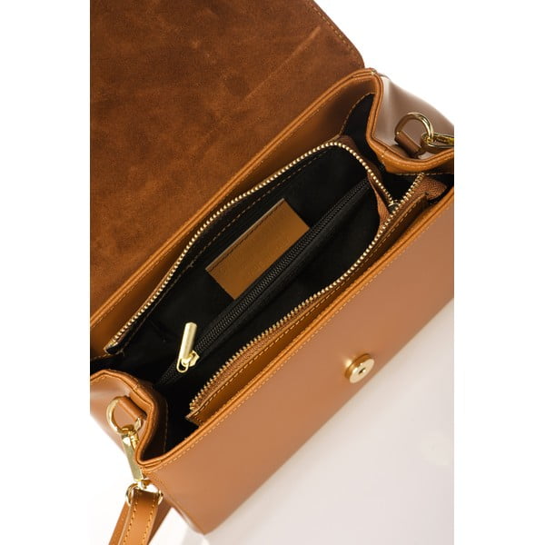 Oranžová kožená kabelka Federica Bassi Marta-image-1