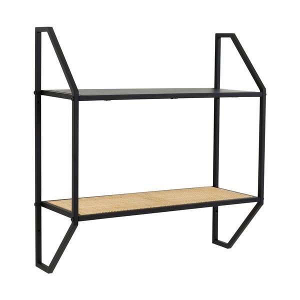 Černá/v přírodní barvě patrová kovová police 61 cm Depok – Premier Housewares