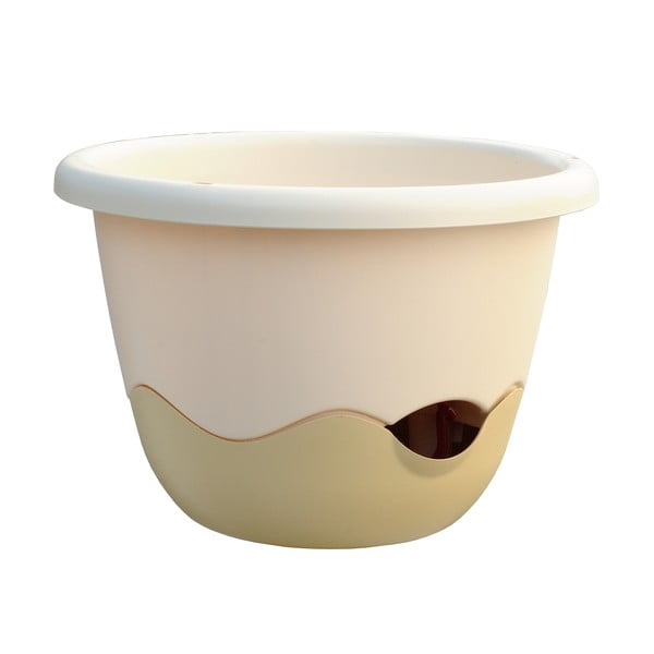 Bílý samozavlažovací květináč vhodný k zavěšení Plastia Mareta, délka 25 cm-image-1