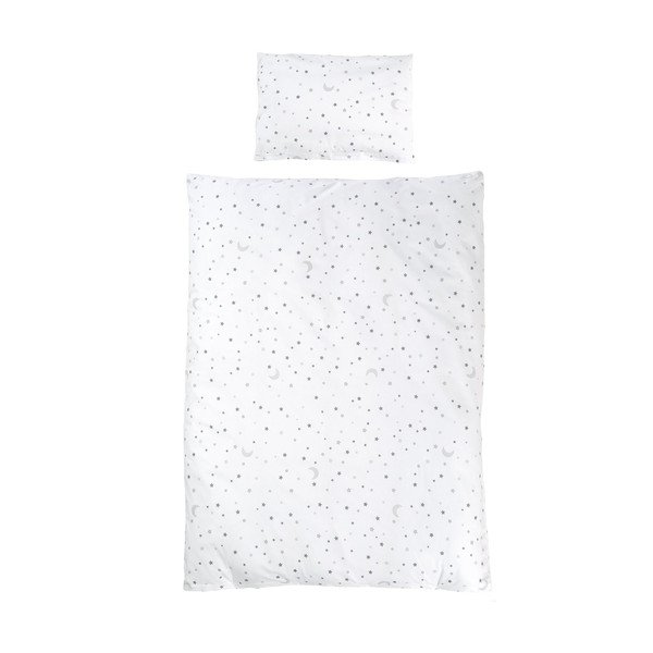 Bílé bavlněné dětské povlečení do postýlky 100x135 cm Sternenzauber – Roba