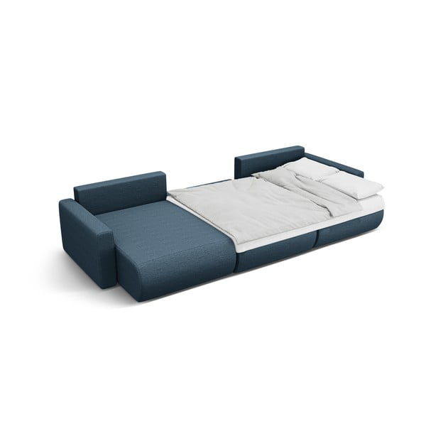 Tmavě modrá rozkládací rohová pohovka s úložným prostorem  (do "U") Belfast – Cosmopolitan Design-image-3