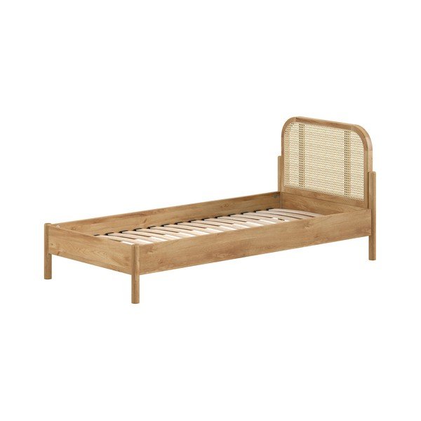 Jednolůžková postel z dubového dřeva s roštem 90x200 cm v přírodní barvě Olive Rotan – Vipack-image-2