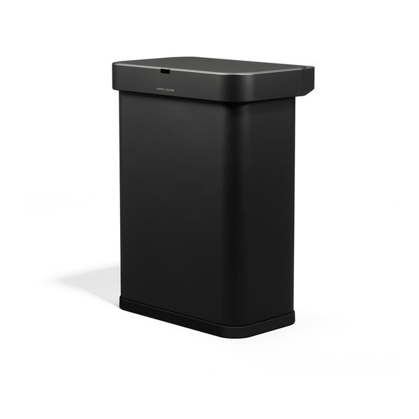 Černý bezdotykový ocelový odpadkový koš 58 l Sensor – simplehuman