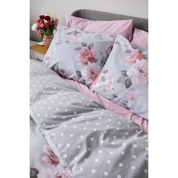 Šedé bavlněné povlečení na dvoulůžko Bonami Selection Belle, 200 x 220 cm-image-4