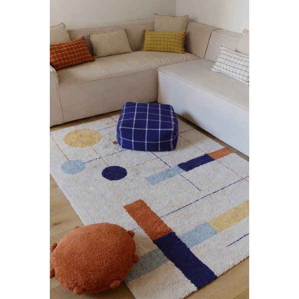 Béžový pratelný/ručně tkaný bavlněný koberec 120x160 cm Geometrical Shapes – Lorena Canals-image-3