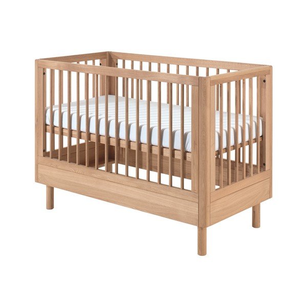 Postýlka z dubového dřeva s nastavitelnou výškou 60x120 cm v přírodní barvě Forrest – Vipack