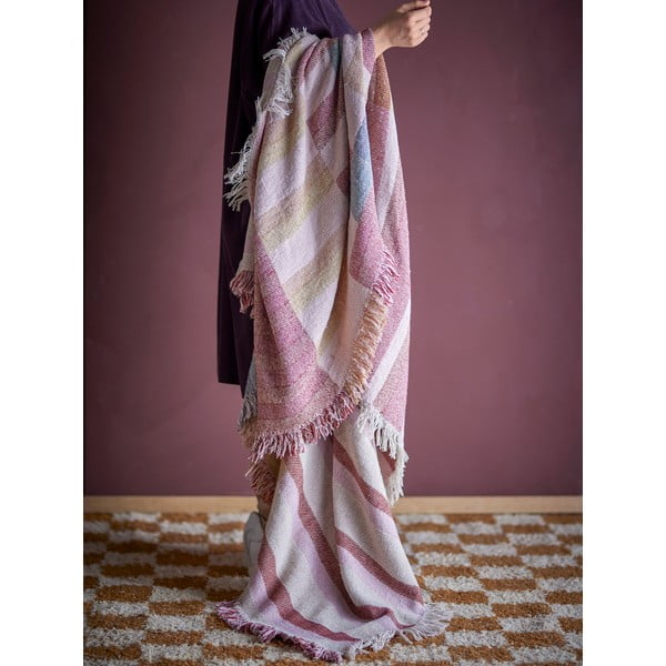 Hnědá deka z recyklované bavlny 130x160 cm Lane – Bloomingville-image-1