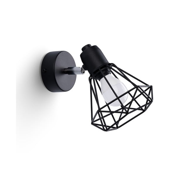 Černé nástěnné svítidlo ø 10 cm Varpu – Nice Lamps