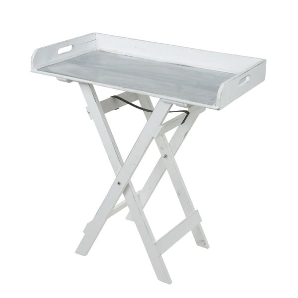 Dřevěný servírovací stolek, bílý