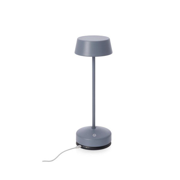 Modrá kovová LED stmívatelná/s bezdrátovou nabíječkou stolní lampa s plastovým stínidlem (výška 33 cm) Esprit – Bizzotto-image-2