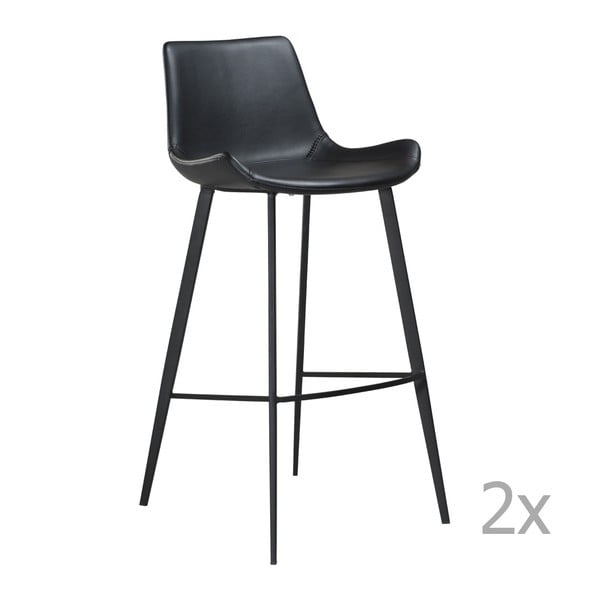 Sada 2 černých  barových židlí DAN– FORM Hype