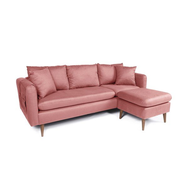 Světle růžová pohovka 215 cm Sofia – Balcab Home-image-2