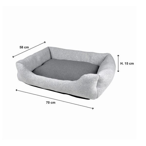 Světle šedý pelíšek pro psa 70x58 cm Graphene – Love Story-image-4