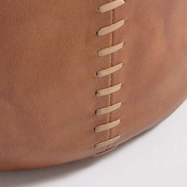 Koňakově hnědý kožený puf Kave Home Cesia-image-2