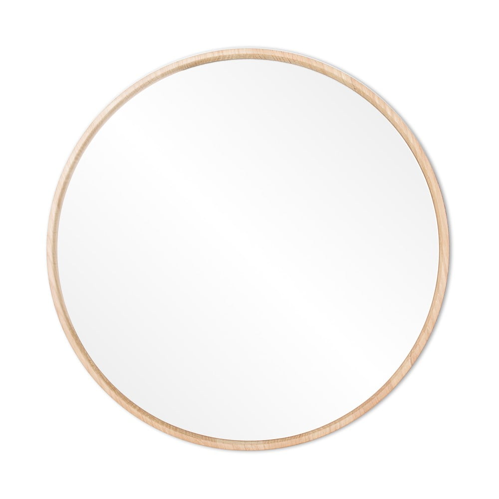 Nástěnné zrcadlo s rámem z masivního dubového dřeva Gazzda Look, ⌀ 32 cm