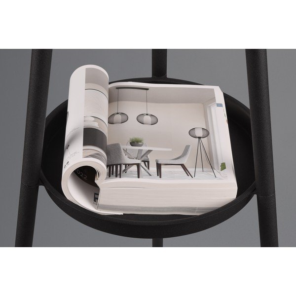 Černá stojací lampa s poličkou (výška 152 cm) Colette – Reality-image-2