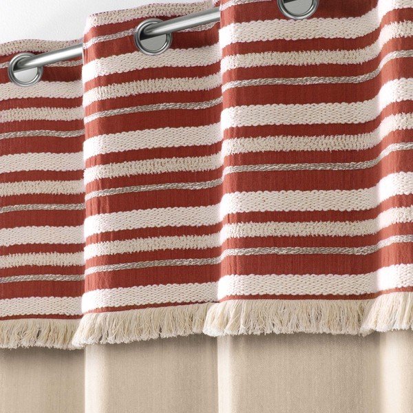 Bavlněný závěs v cihlové barvě/v přírodní barvě 140x240 cm Atlas – douceur d'intérieur-image-1