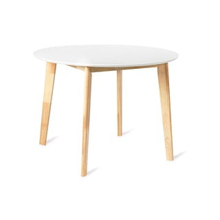 Jídelní stůl s kulatou bílou deskou Bonami Essentials Vojens, ⌀ 105 cm