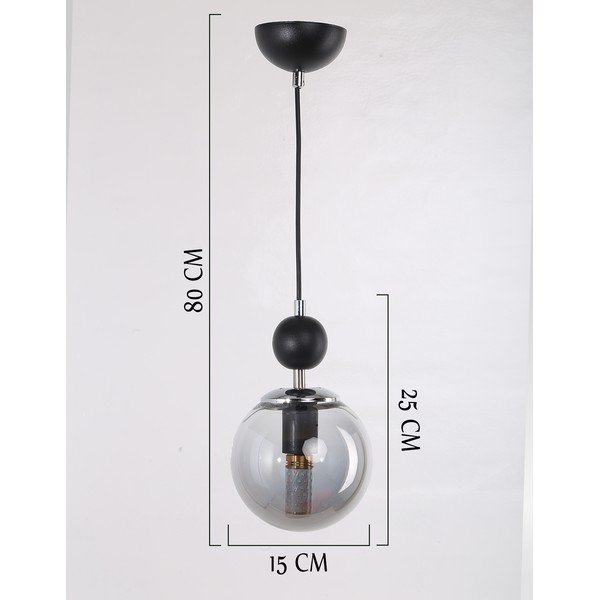 Černo-šedé závěsné svítidlo se skleněným stínidlem ø 15 cm Marble – Squid Lighting-image-2