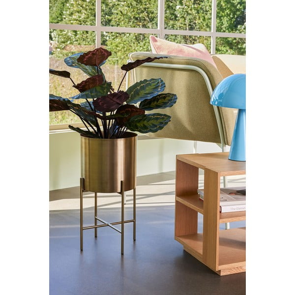 Sada 2 květináčů na podstavcích v mosazné barvě Hübsch Gardo-image-1