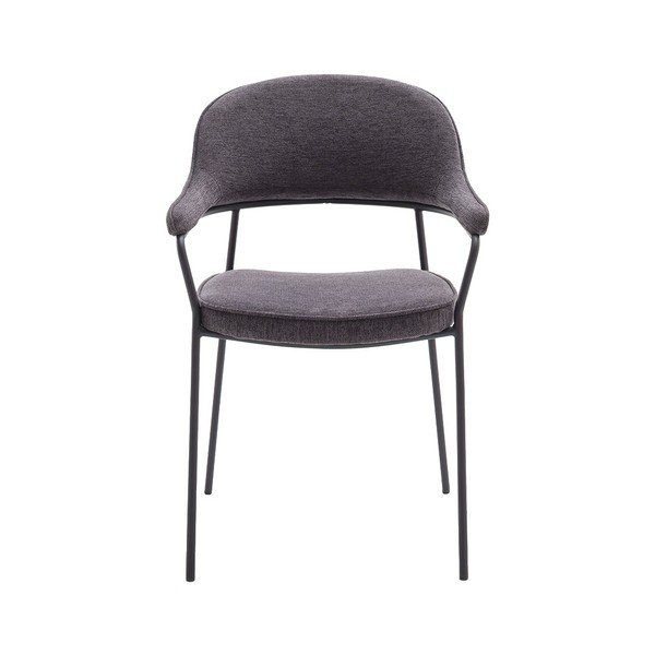 Tmavě šedá jídelní židle s područkami Kindersley – Unique Furniture-image-1