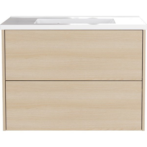 Závěsná skříňka pod umyvadlo v dekoru dubu v přírodní barvě 81x61 cm Bodera – Germania-image-2