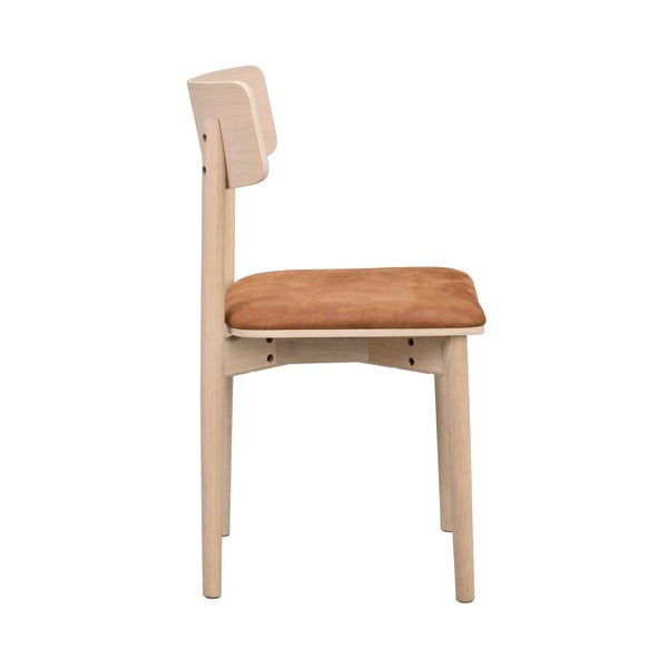 Jídelní židle z imitace kůže v koňakově hnědo-přírodní barvě v sadě 2 ks Wolcott – Rowico-image-4